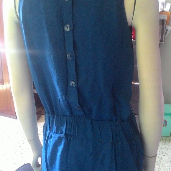 AVBL BANANA REPUBLIC Blue Ella Mini Cocktail Silk Dress / Tunic - Picture 6 of 8